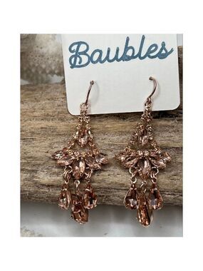 Baubles Earring Rose Gold Chandelier Austrian Crystals